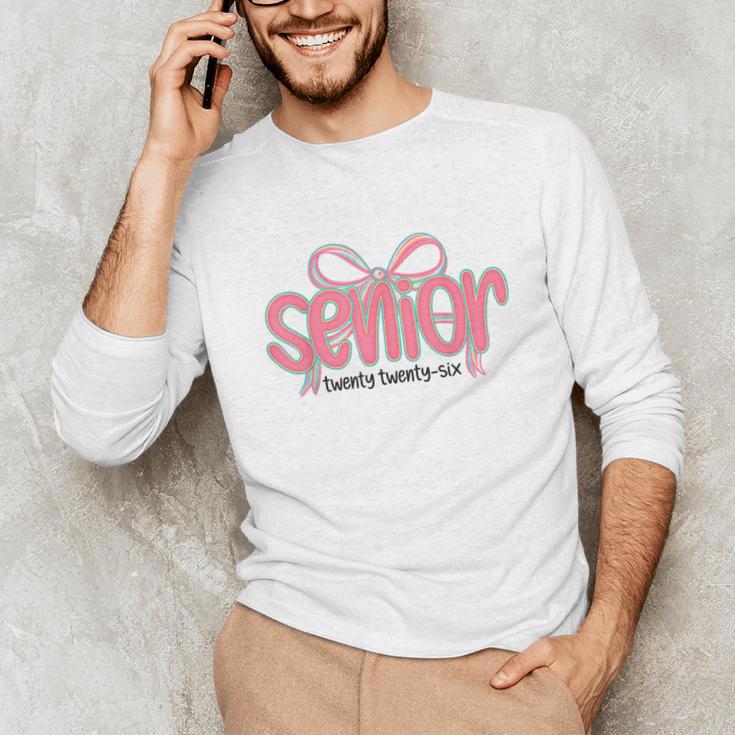 Senior 2026 Coquette Pink Bow Graduation 2026 Class Of 2026 Unisex Long Sleeve T-Shirt