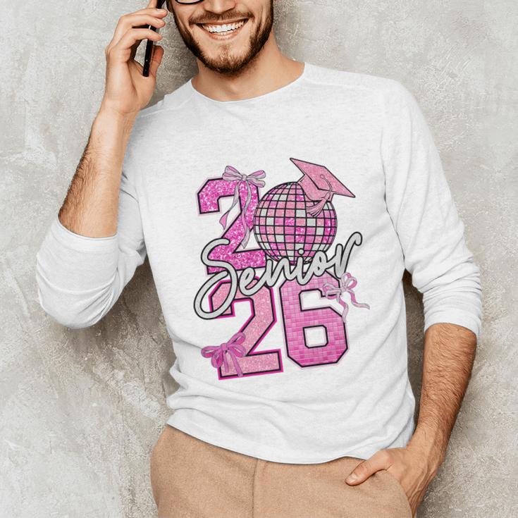 Senior 2026 Graduation Girls Coquette Pink Bow Class Of 2026 Premium Unisex Long Sleeve T-Shirt
