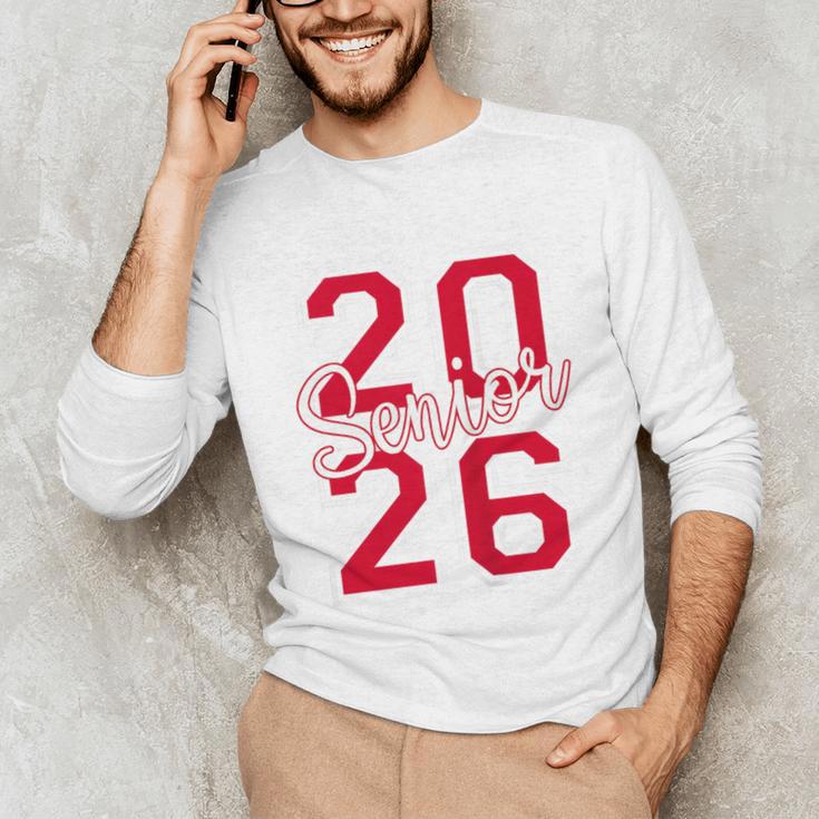 Senior 2026 Graduation Varsity Red Letters On The Back Unisex Long Sleeve T-Shirt