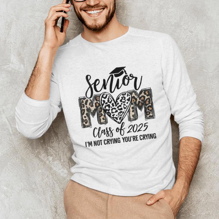 Senior Mom Class Of 2025 Senior Mama 2025 Leopard Graduation Unisex Long Sleeve T-Shirt