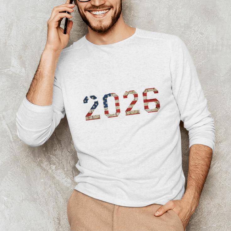 Senior Year 2026 American Flag USA Graduation Class Of 2026 Unisex Long Sleeve T-Shirt