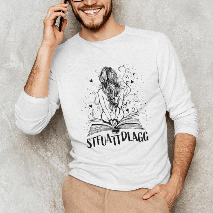 Sexy STFUATTDLAGG Hot Woman Reading Spicy Good Book Love Unisex Long Sleeve T-Shirt