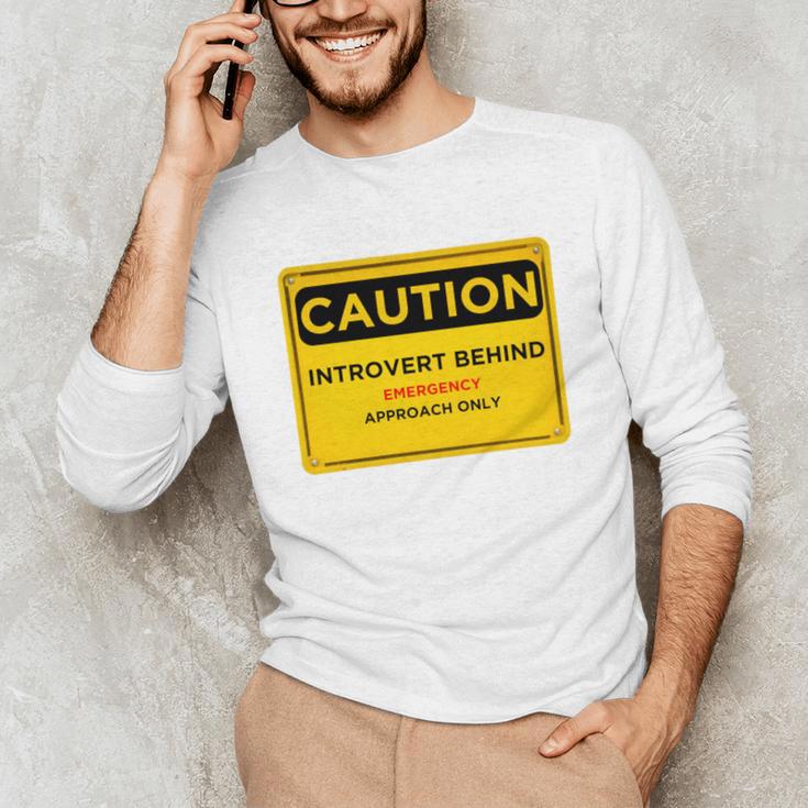 A Simple Yellow Warning Sign For Introvert Unisex Long Sleeve T-Shirt A Simple Yellow Warning Sign For Introvert Unisex Long Sleeve T-Shirt