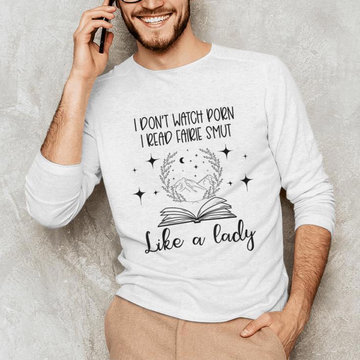 Smutty Book Lovers Romantasy Dark Fairy Tales Romance Reader I Dont Watch Porn Small Grey Unisex Long Sleeve T-Shirt Smutty Book Lovers Romantasy Dark Fairy Tales Romance Reader I Dont Watch Porn Small Grey Unisex Long Sleeve T-Shirt