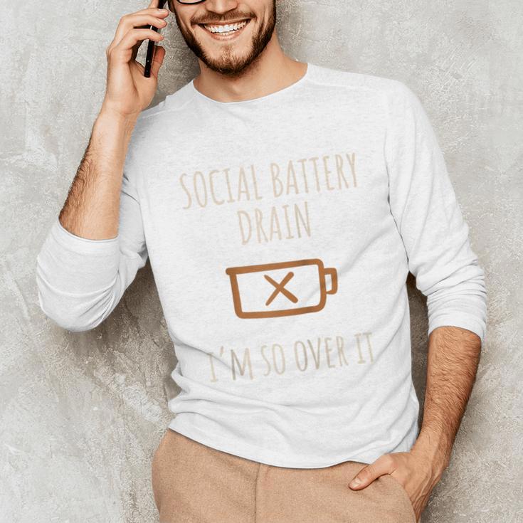Social Battery Drain I'm So Over It Introvert Homebody Line Raglan Baseball Tee Unisex Long Sleeve T-Shirt Social Battery Drain I'm So Over It Introvert Homebody Line Raglan Baseball Tee Unisex Long Sleeve T-Shirt