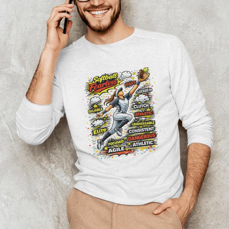 Softball Outfielder Best Traits Brave Retro Comic Book Art Premium Tri-Blend Unisex Long Sleeve T-Shirt Softball Outfielder Best Traits Brave Retro Comic Book Art Premium Tri-Blend Unisex Long Sleeve T-Shirt
