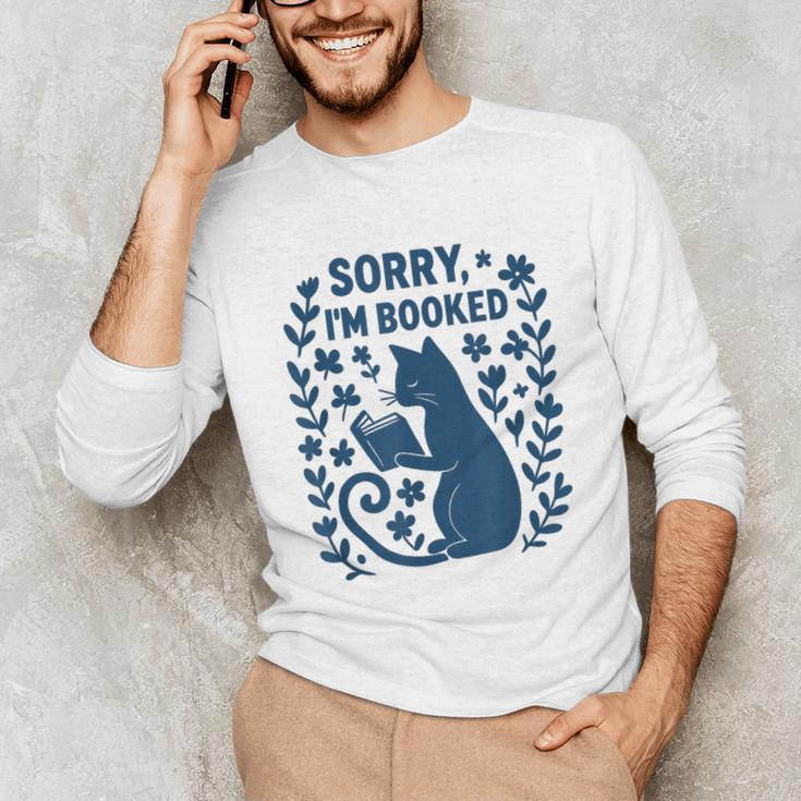 Sorry I'm Booked Cat Reading Book Boho Flowers Vintage Unisex Long Sleeve T-Shirt Sorry I'm Booked Cat Reading Book Boho Flowers Vintage Unisex Long Sleeve T-Shirt