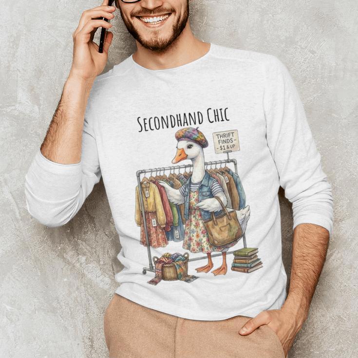 Thrifting Goose Vintage Fashion Book Lover Unisex Long Sleeve T-Shirt