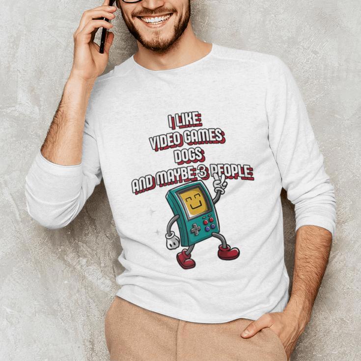 I Like Video Games Dogs And Maybe 3 People Gamer Introvert Raglan Baseball Tee Unisex Long Sleeve T-Shirt I Like Video Games Dogs And Maybe 3 People Gamer Introvert Raglan Baseball Tee Unisex Long Sleeve T-Shirt
