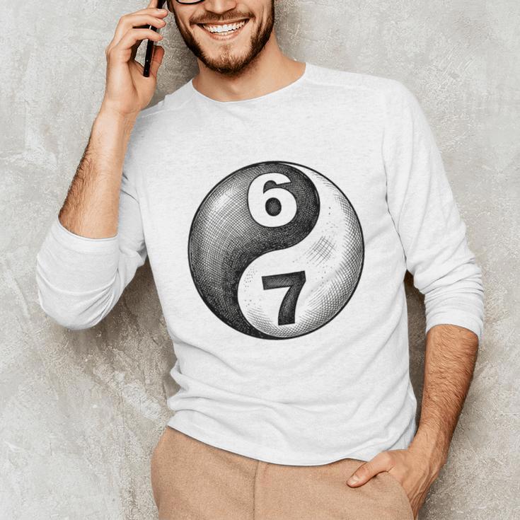 Vintage 6 7 Sketch Yin Yang Namaste Six Seven Nostalgia Unisex Long Sleeve T-Shirt