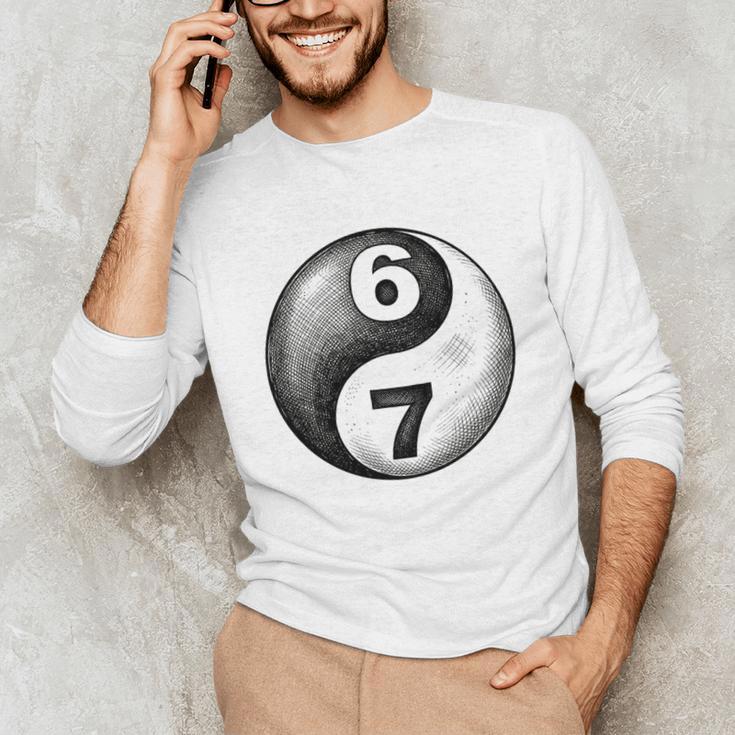 Vintage 6 7 Sketch Yin Yang Namaste Six Seven Nostalgia Unisex Long Sleeve T-Shirt
