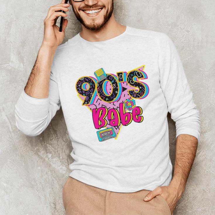 Vintage 90's Babe Party Back To 90s Cassette Nostalgia Premium Tri-Blend Unisex Long Sleeve T-Shirt