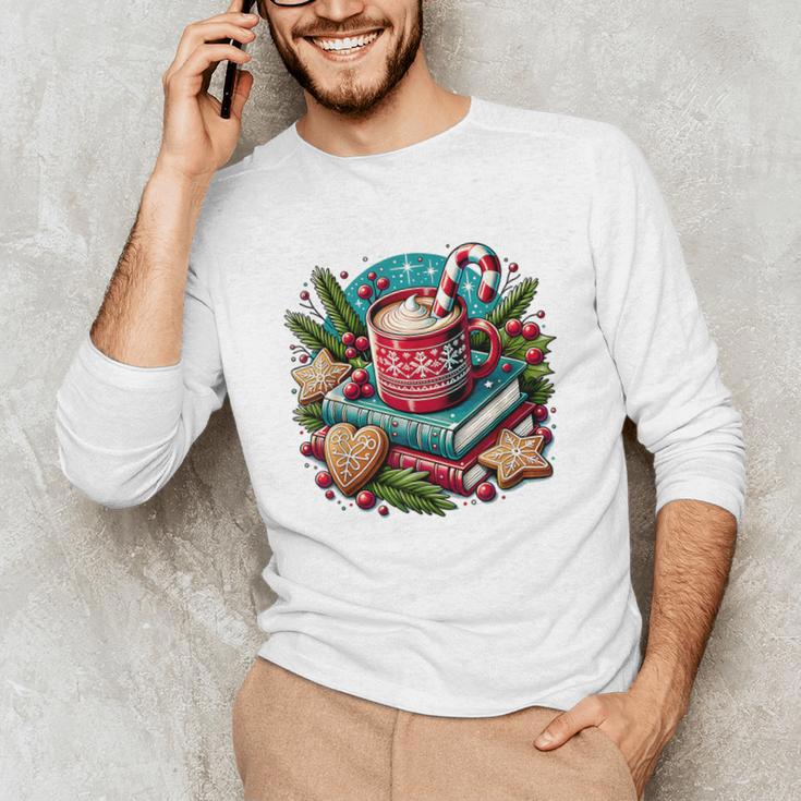 Vintage Cozy Winter Hot Cocoa Books Gingerbread Book Lovers Unisex Long Sleeve T-Shirt Vintage Cozy Winter Hot Cocoa Books Gingerbread Book Lovers Unisex Long Sleeve T-Shirt