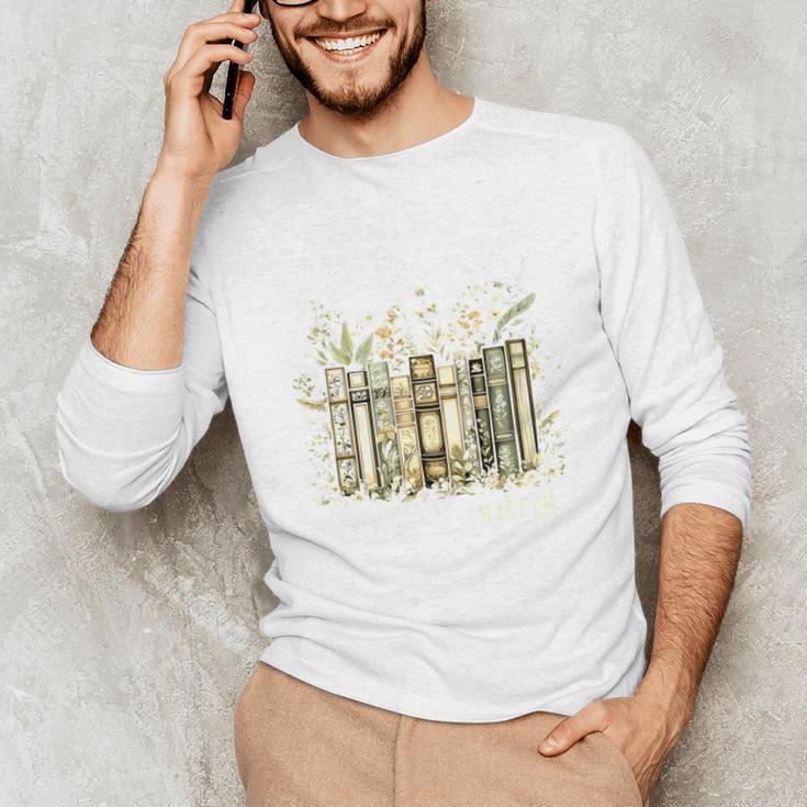 Vintage Floral Bookshelf I Have No Shelf Control Book Lovers Unisex Long Sleeve T-Shirt