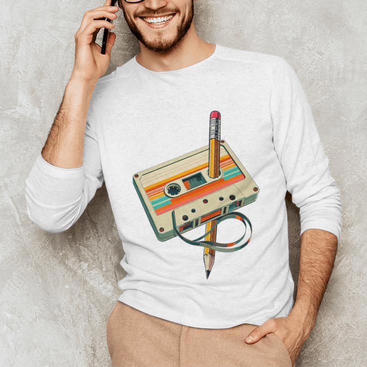 Vintage Pencil Rewind Cassette Tape Nostalgia Party 80s 90s Premium Unisex Long Sleeve T-Shirt Vintage Pencil Rewind Cassette Tape Nostalgia Party 80s 90s Premium Unisex Long Sleeve T-Shirt