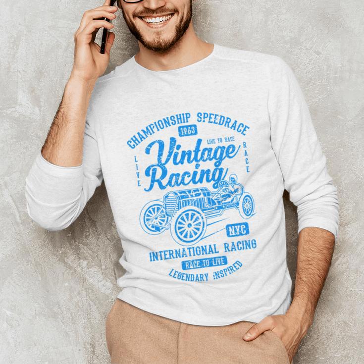 Vintage Racing Automotive Nostalgia Distressed Car Unisex Long Sleeve T-Shirt