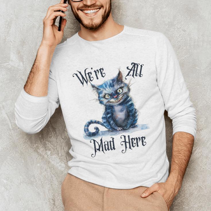 We'Re All Mad Here Cheshire Cat Alice Wonderland Book Kids Unisex Long Sleeve T-Shirt We'Re All Mad Here Cheshire Cat Alice Wonderland Book Kids Unisex Long Sleeve T-Shirt