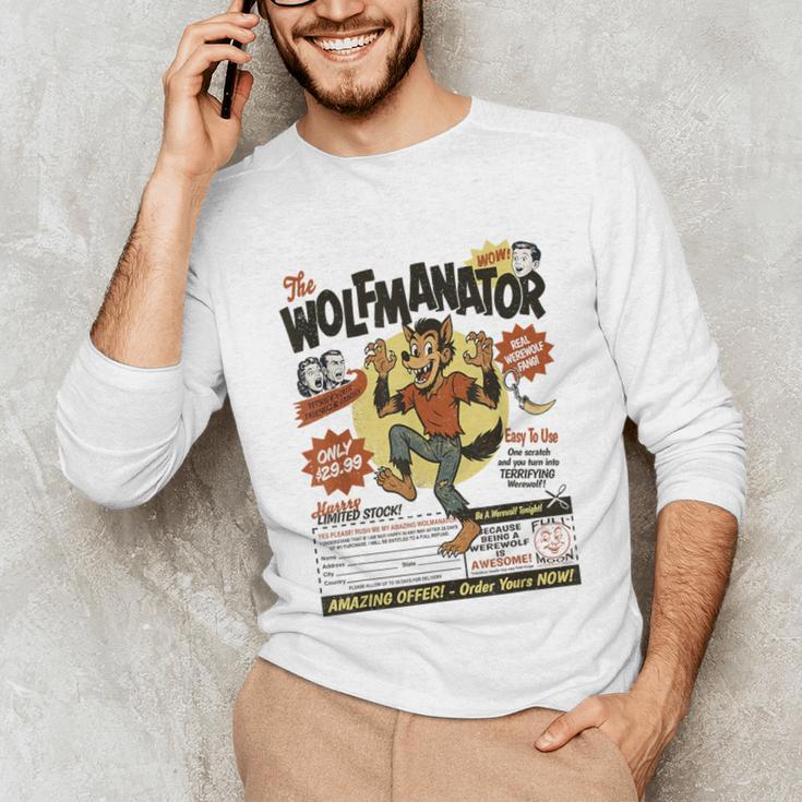 Werewolf Wolfmanator Nostalgia Vintage Halloween Unisex Long Sleeve T-Shirt Werewolf Wolfmanator Nostalgia Vintage Halloween Unisex Long Sleeve T-Shirt