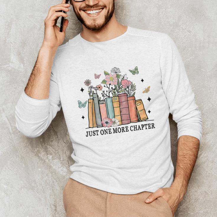 Wildflower Floral Book Just One More Chapter Unisex Long Sleeve T-Shirt