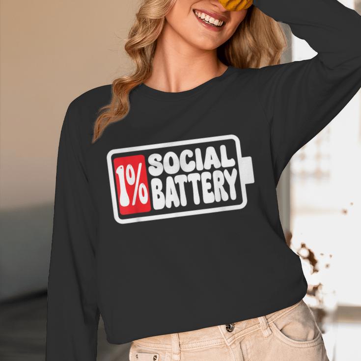 1 Social Battery Sarcastic Introverted Men Women Unisex Long Sleeve T-Shirt 1 Social Battery Sarcastic Introverted Men Women Unisex Long Sleeve T-Shirt