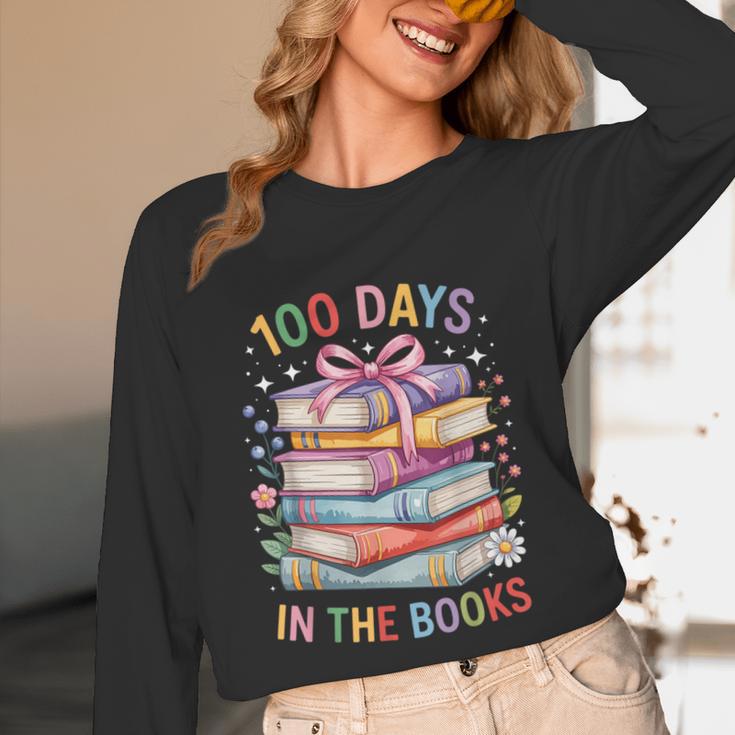 100 Days In The Books Cute Book 100 Days Of School Teachers Unisex Long Sleeve T-Shirt