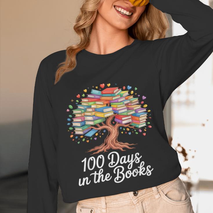 100th Day Of School Books Tree Reading Unisex Long Sleeve T-Shirt