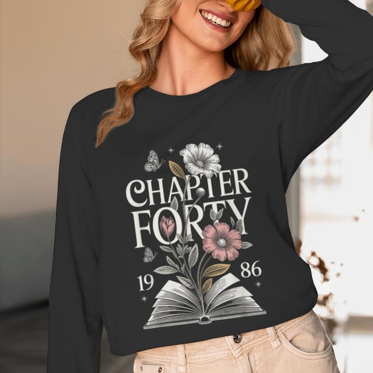 1986 Chapter Forty 40th Birthday Wildflower Book 40 Year Old Unisex Long Sleeve T-Shirt