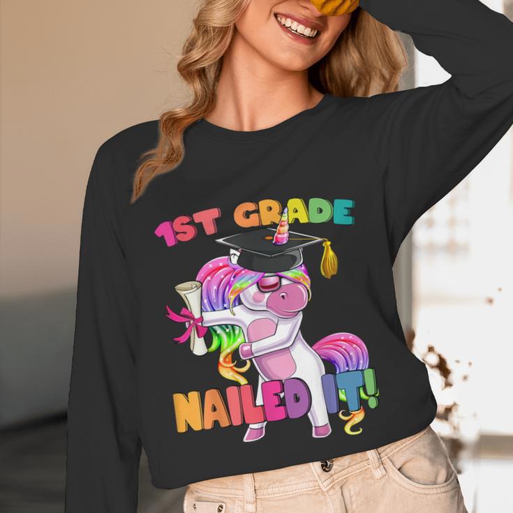 1st Grade Nailed It Flossing Unicorn Graduation Shirt Unisex Long Sleeve T-Shirt
