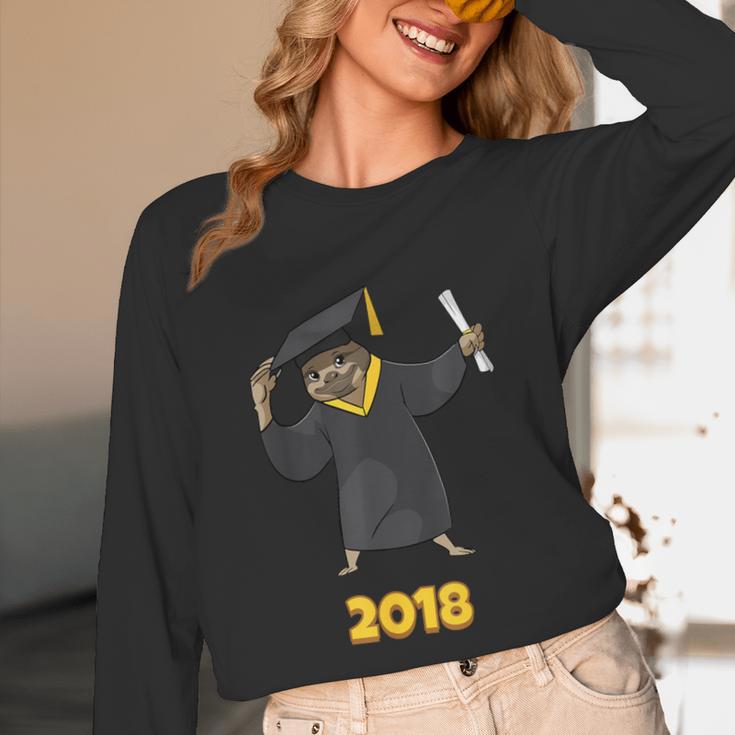 2018 Graduation Shirts Sloth Lovers For Women Teens Unisex Long Sleeve T-Shirt