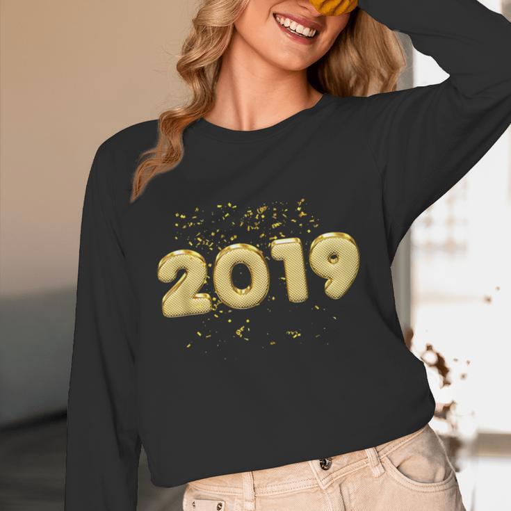 2019 Gold Confetti GraduationShirt High School College Unisex Long Sleeve T-Shirt