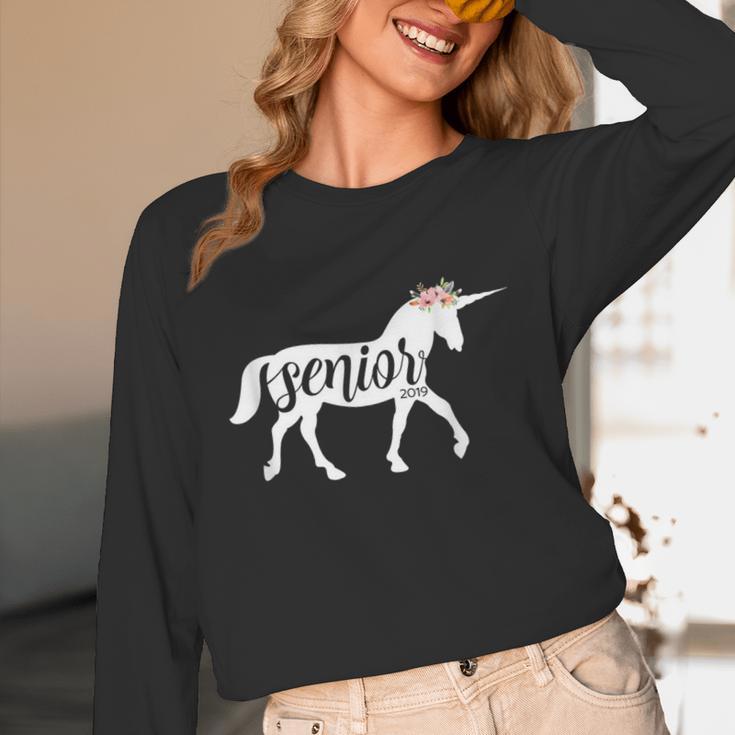 2019 Senior Unicorn Shirt Graduation High School College Unisex Long Sleeve T-Shirt