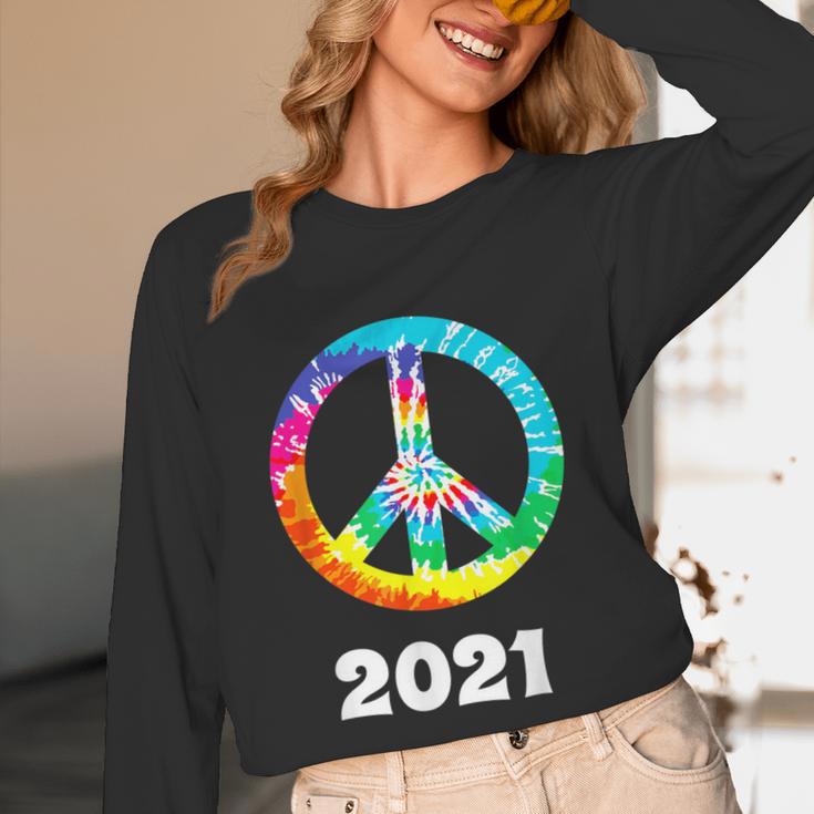 2021 Graduation Class Year Tie Dye Peace Sign Graduate Shirt Unisex Long Sleeve T-Shirt