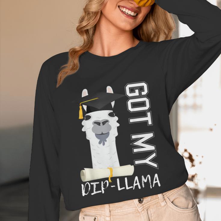 2022 Graduate Graduation For Him Her Got My Dip-Llama Unisex Long Sleeve T-Shirt