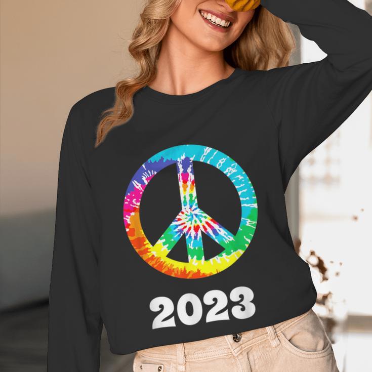 2023 Graduation Class Year Tie Dye Peace Sign Graduate Shirt Unisex Long Sleeve T-Shirt
