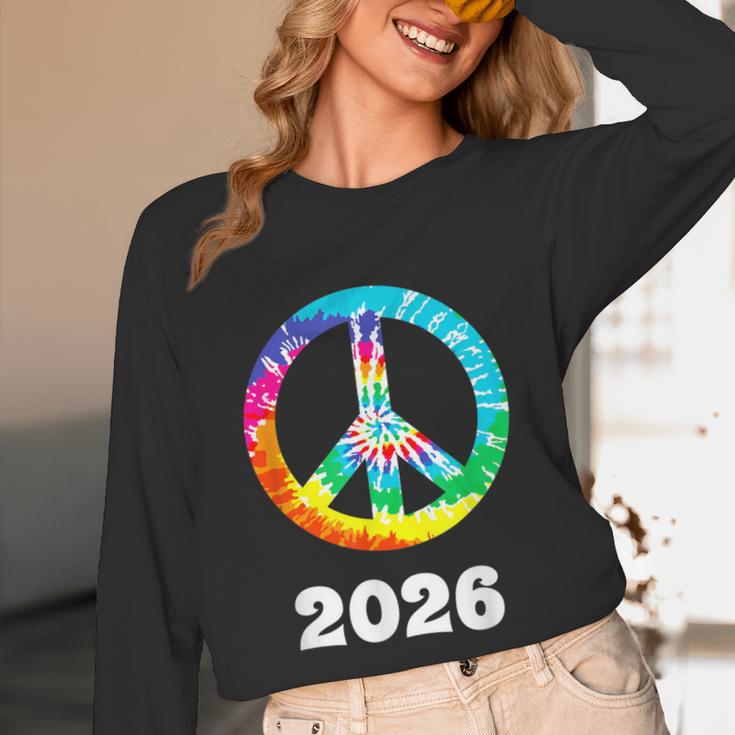 2026 Graduation Class Year Tie Dye Peace Sign Graduate Shirt Unisex Long Sleeve T-Shirt