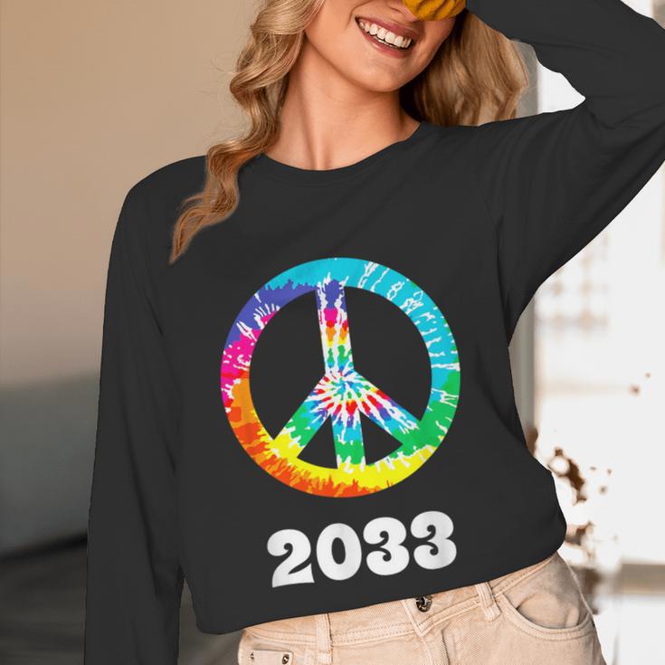 2033 Graduation Class Year Tie Dye Peace Sign Unisex Long Sleeve T-Shirt