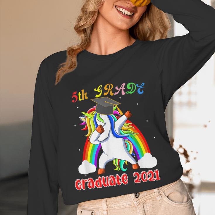 5th Grade Graduate Class 2021 Dabbing Unicorn Graduation Unisex Long Sleeve T-Shirt