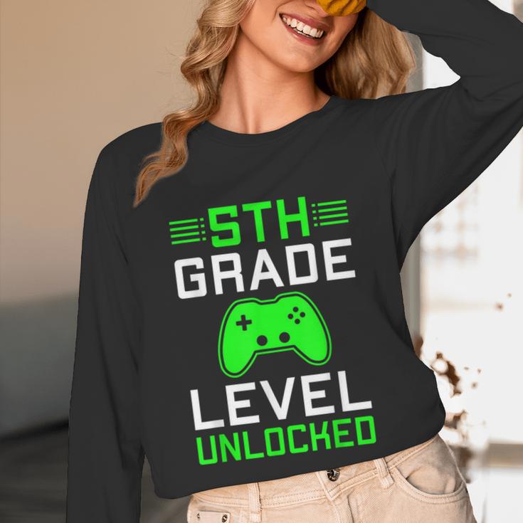 5th Grade Level Unlocked Back To School Gamer Graduation Unisex Long Sleeve T-Shirt