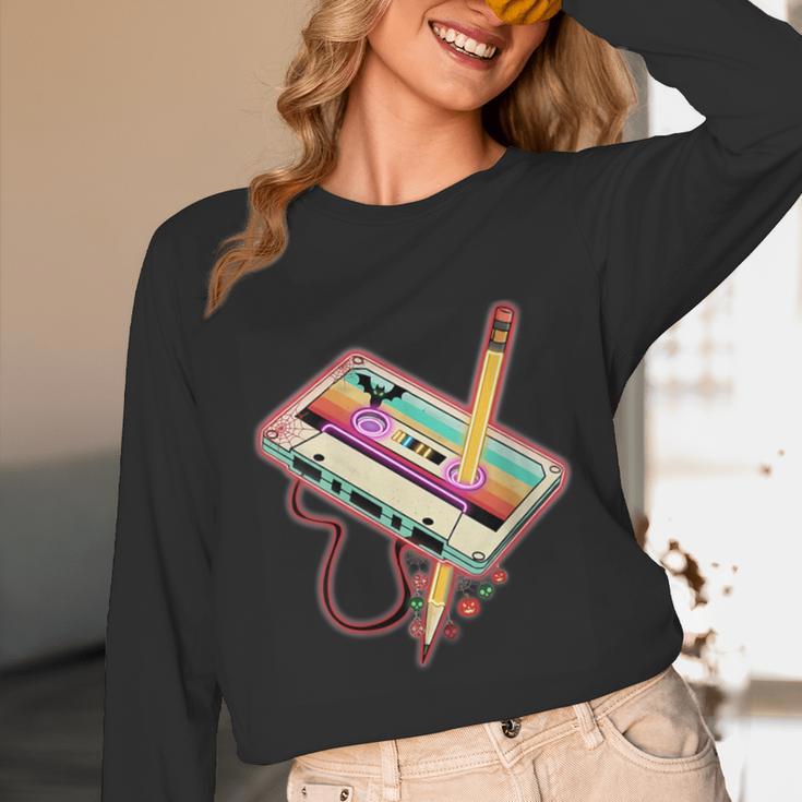 80s 90s Retro Halloween's Party Costume Nostalgia Cassette Unisex Long Sleeve T-Shirt