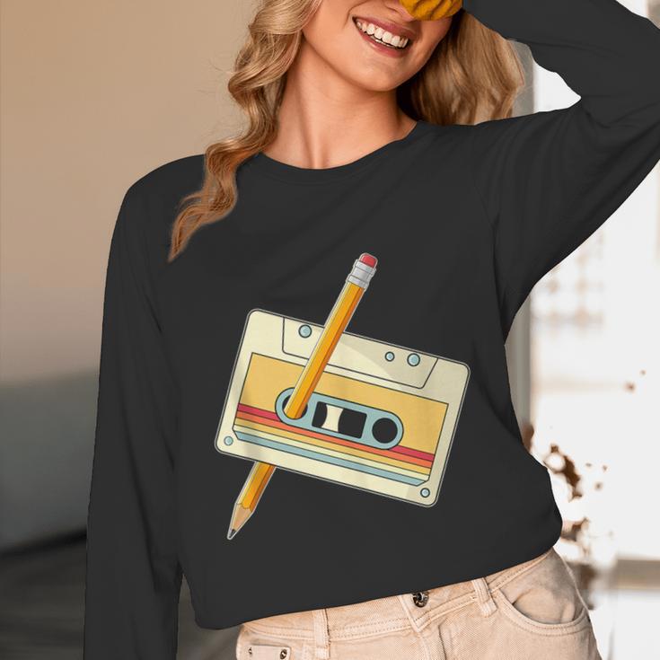 80's 90's Retro Music Party Costume Nostalgia Cassette Unisex Long Sleeve T-Shirt