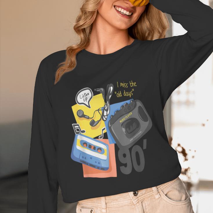 90s Retro Cassette And Walkman Nostalgia Graphic Tee Unisex Long Sleeve T-Shirt