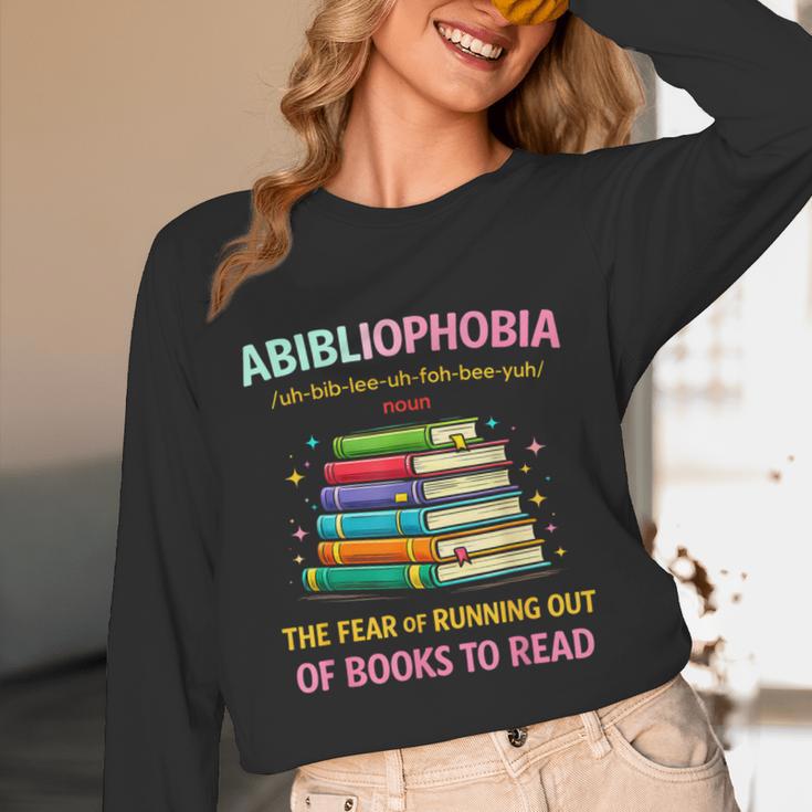 Abibliophobia Book Lovers Graphic Unisex Long Sleeve T-Shirt