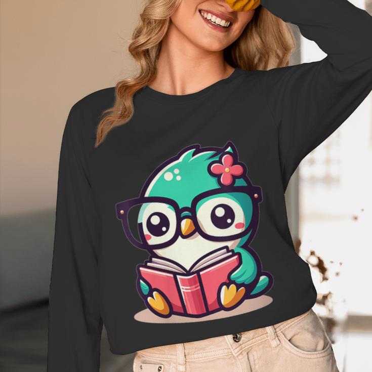 Adorable Book Lover Humming Bird With Reading Glasses Cute Unisex Long Sleeve T-Shirt