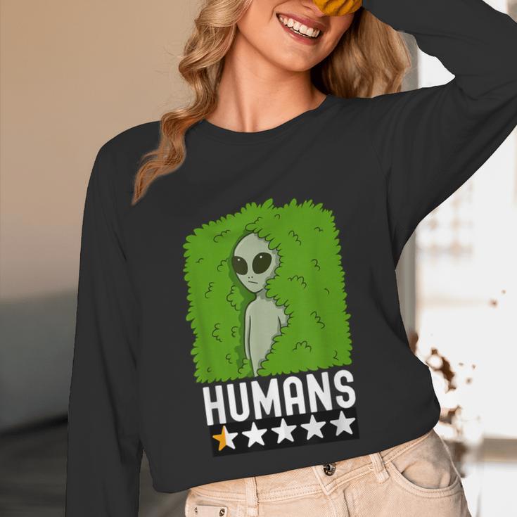 Alien Avoids Humans Sarcastic Introvert Humor Unisex Long Sleeve T-Shirt
