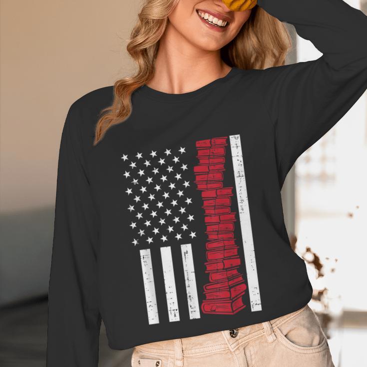 America Flag Read Book Reading Librarian Men Women Kids Unisex Long Sleeve T-Shirt America Flag Read Book Reading Librarian Men Women Kids Unisex Long Sleeve T-Shirt