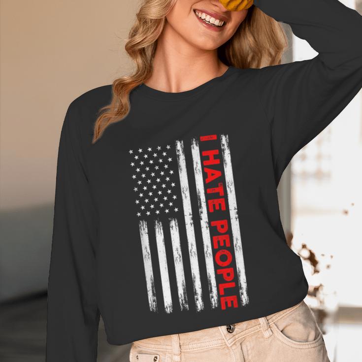 American Flag Loner Geeks Antisocial For Introvert Pride Unisex Long Sleeve T-Shirt American Flag Loner Geeks Antisocial For Introvert Pride Unisex Long Sleeve T-Shirt