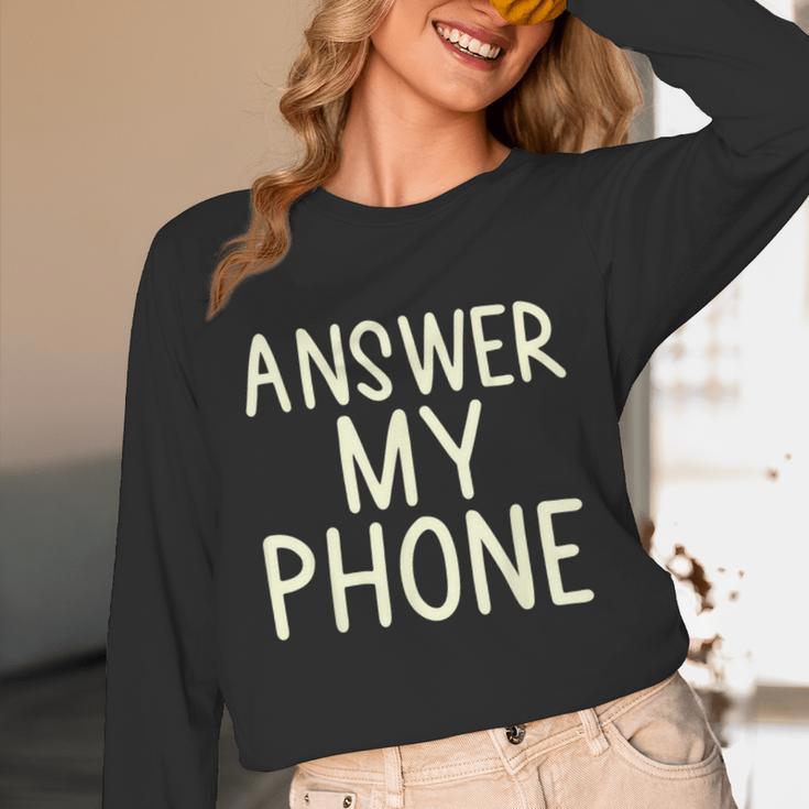 Answer My Phone I Introvert Unisex Long Sleeve T-Shirt Answer My Phone I Introvert Unisex Long Sleeve T-Shirt