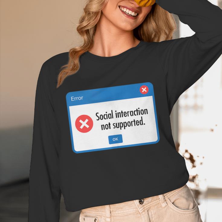 Anti Social Introvert Social Interaction Not Supported Unisex Long Sleeve T-Shirt Anti Social Introvert Social Interaction Not Supported Unisex Long Sleeve T-Shirt