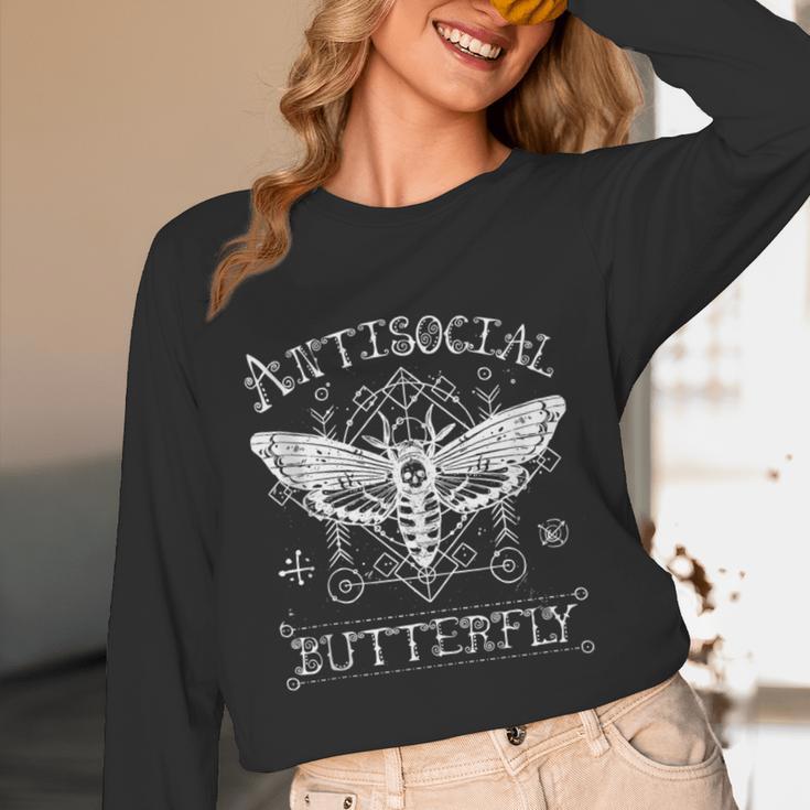 Antisocial Butterfly Introvert Death Head Moth Unisex Long Sleeve T-Shirt