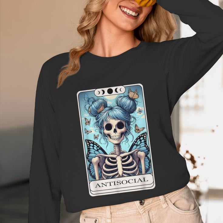 Antisocial Butterfly Tarot Card Introvert Women Stay Home Unisex Long Sleeve T-Shirt Antisocial Butterfly Tarot Card Introvert Women Stay Home Unisex Long Sleeve T-Shirt